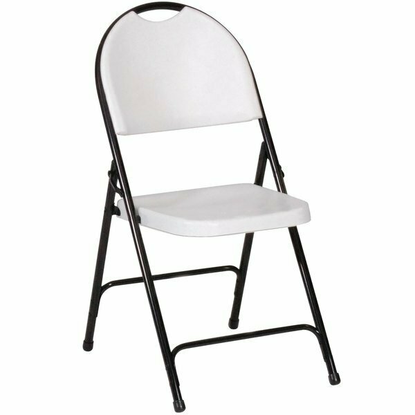 Correll 23 Gray Granite with Black Frame Plastic Molded Folding Chair 384RC350GYBK